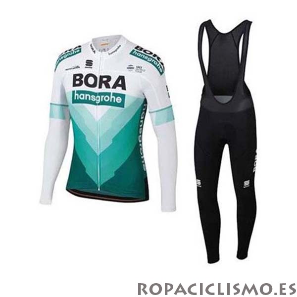 2020 Maillot Bora-hansgrone Tirantes Mangas Largas Verde Blanco